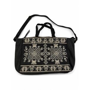 Mossimo Supply Co. Vintage Y2K Black Embroidered Boho Travel Large Weekender Bag